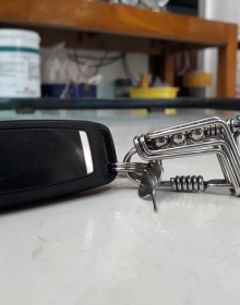 Móc treo chìa khóa phước lộc thọ inox  hàng thủ công 