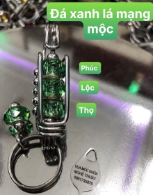 Móc Khóa Đá Xanh Lá Mạng Mộc