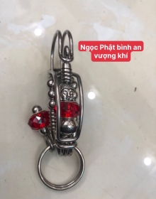 Móc Khóa Ngọc Phật Bình An Vượng Khí
