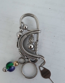 Móc Khóa Chim Khách bạch kim 018