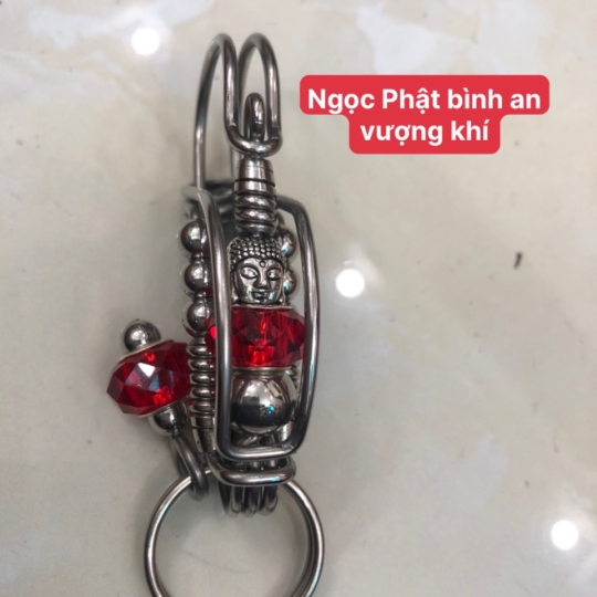 Móc Khóa Ngọc Phật Bình An Vượng Khí