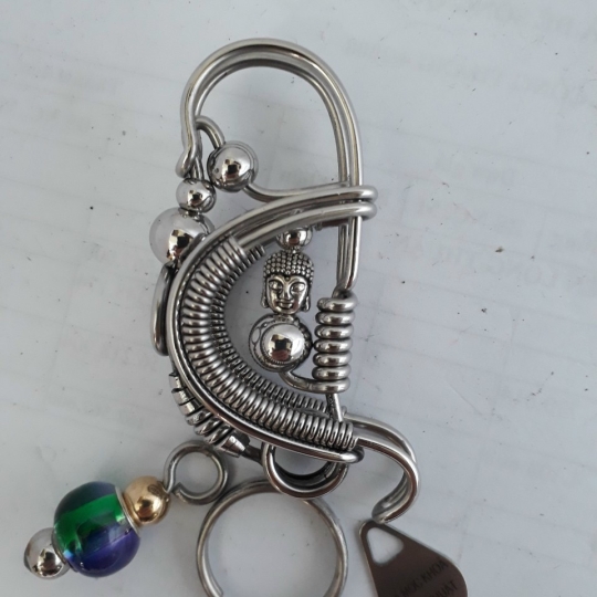 Móc Khóa Chim Khách bạch kim 018
